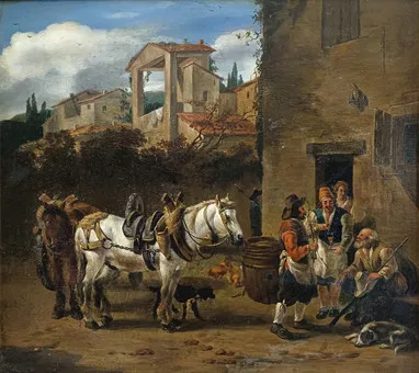 ELLA LIEHR-MELIOR (1896-?) - ZASTÁVKA V HOSPODĚ.