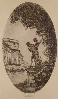 ШВЕЦ, КАРЛ. «Шварценбергский сад», 1914, офорт.