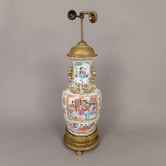 Lamp base - Canton, China, late Qing Dynasty.