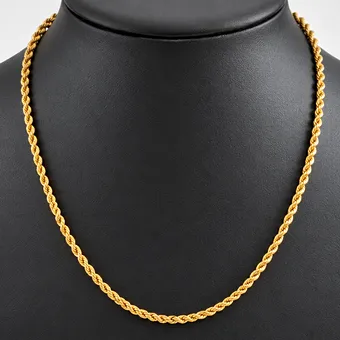 Collier corde torsadé 18K - Or jaune 750.