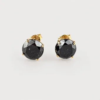 14K-Goldohrstecker mit schwarzen Diamanten - ca. 6,57ct.