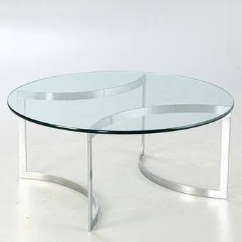 Table en verre / table basse, années 1970.