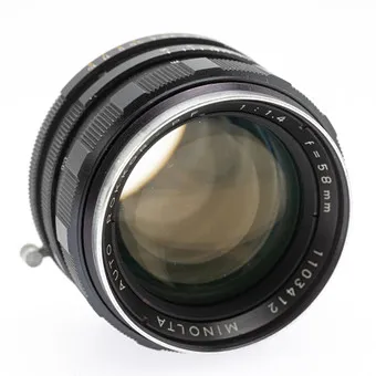 Minolta Auto Rokkor - PF 1:1,4 / 58mm (SN 1103412 ) Objektiv.