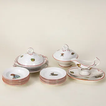 Doll's dinner service, stoneware, Germany, late 19th c. (18).