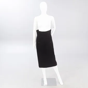 CHANEL. Bouclé High-Waist Bleistiftrock.