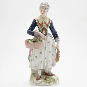 MEISSEN. Prodavačka zeleniny, kolem 1900.