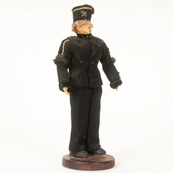 Figur av en gruvearbeider med hode av papirmaché, 1. kvartal av 1900-tallet.