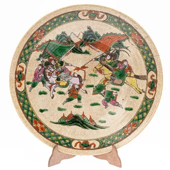 Čínský nankingský talíř, kolem 1900.