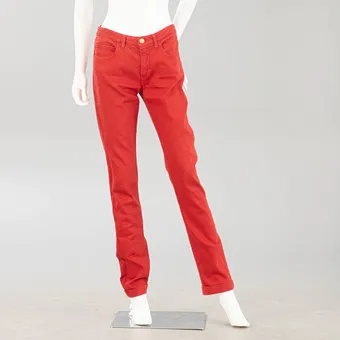 CHANEL. Джинсы красные, FR 38.