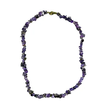 COLLIER EN ÉCLATS D'AMÉTHYSTE AVEC FERMOIR À RESSORT.