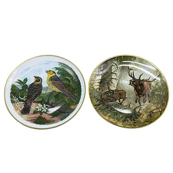 KAISER PORCELAIN COLLECTOR PLATES "HOHE ZEIT" AND "HEIMLICHE SINGVÖGEL".