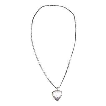 HALSKETTE MIT HERZFÖRMIGEM MEDAILLON AUS 835ER SILBER.