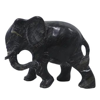 ELEFANTENFIGUR AUS DUNKLEM STEIN.