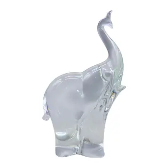 Glass elephant sculpture.