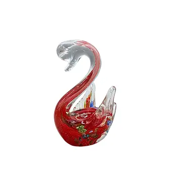 Figurine en verre soufflé à la main représentant un cygne.
