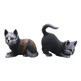 Ensemble de 2 figurines de chats en céramique.