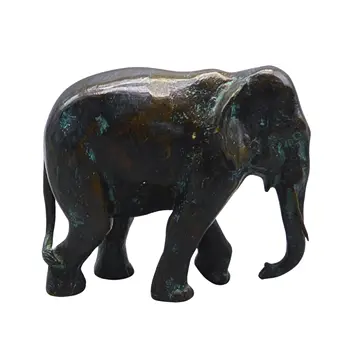 SMALL BRONZE ELEPHANT FIGURINE.