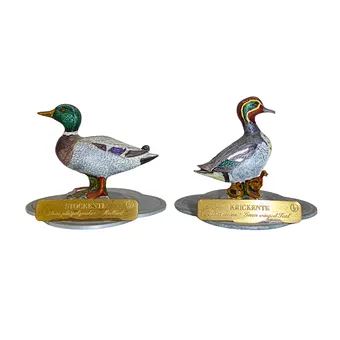 TWO BIRD FIGURES AFTER JOHN GOULD, HAEFELIN PEWTER CAST.