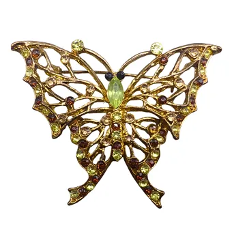 Vlinderbroche met strasssteentjes.