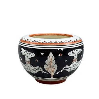 SIENA. HANDMADE CERAMIC BOWL WITH DEER MOTIFS.