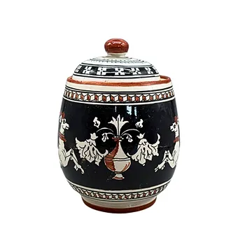 Siena. Handmade ceramic lidded box with deer motifs.