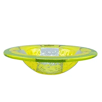 Villeroy & Boch. Coupe en cristal jaune et vert.