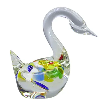 MOUTH-BLOWN SWAN FIGURE IN MURANO GLASS.