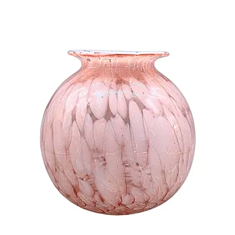 VASE LEONARDO EN VERRE SPATTER ROSE.