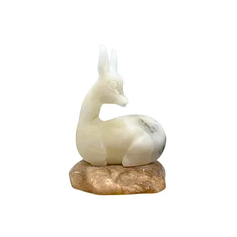 ROSSI ALABASTER REH-FIGUR AUS VOLTERRA, ITALIEN.