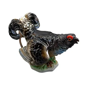 Porcelain capercaillie incense burner, EHZ mark.