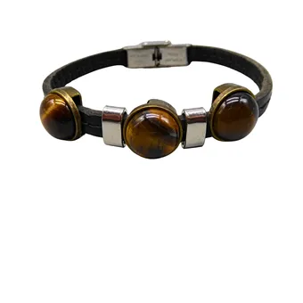 LEDERARMBAND MIT TIGERAUGE.