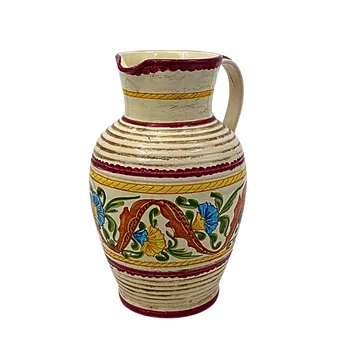 DERUTA. ITALIAN CERAMIC JUG WITH FLORAL DECOR.