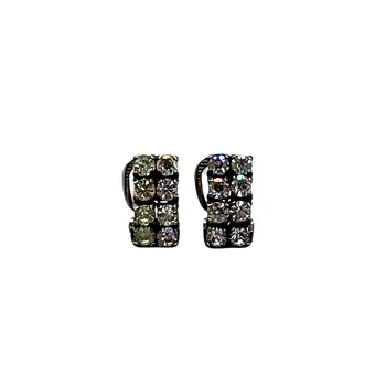 TWO 835 SILVER EAR CLIPS SET WITH ZIRCONIA.