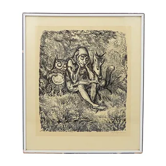 A. Paul Weber, "Zu Dritt", lithograph, signed and dated 1962.