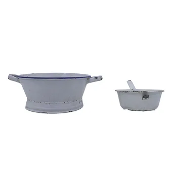 EMAILLIERTES SIEB-SET AUS METALL 2-TEILIG.