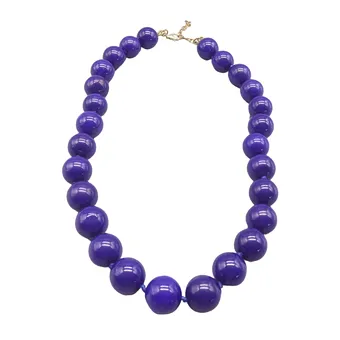 Blue natural stone bead necklace with a 925 silver clasp.