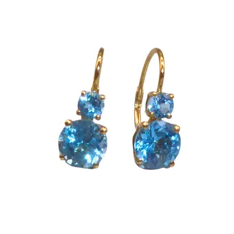 333 gold earrings set with aquamarines