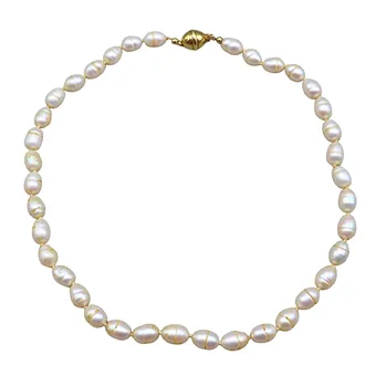 Collier de perles de culture d'eau douce, fermoir en or jaune 585