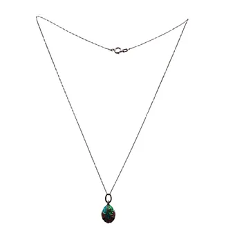 Enamelled 925 silver egg pendant on a 925 silver chain with marcasites.
