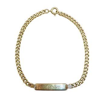 BRACELET D'IDENTITÉ EN OR JAUNE 585 AVEC GRAVURE "SILVIA".
