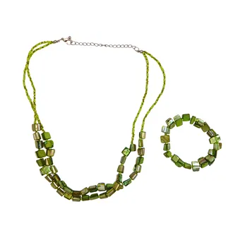 2-TEILIGES SCHMUCKSET IN PERLMUTT-OPTIK.