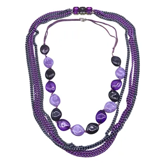 PARURE DE CHAÎNES EN DEUX PARTIES, VIOLETTE.