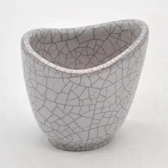 Fridegart Glatzle (1920-2015). Majolique de Karlsruhe, vase de designer, céramique, peint à la main, avec glaçure craquelée, 1956.