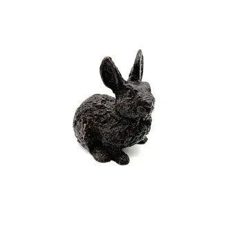Bronze rabbit figurine, vintage country style decoration.