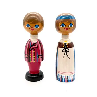 KUPITTAAN SAVI POUPÉES EN BOIS FIGURES FINLANDE ANNÉES 1960 OKKI LAINE.