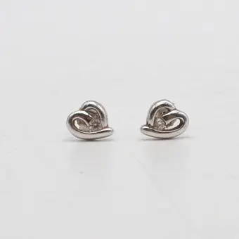 Puces d'oreille en argent sterling, forme de cœur avec zircone, vintage.