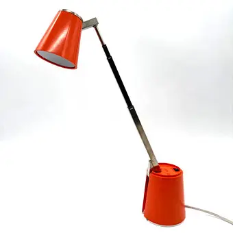 Lampe de table télescopique Lampette Space Age orange Allemagne années 1960 / 1970.