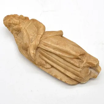 Sculpture antique de Madone, albâtre, 17e siècle.