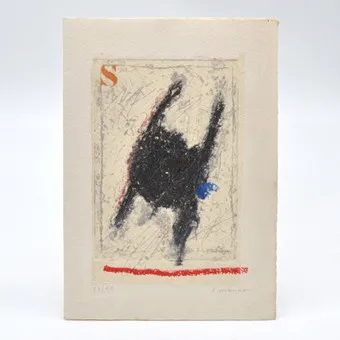 JAMES COIGNARD. SANS TITRE, VERS 1991, 59E SUR 99, POINTE SÈCHE AVEC TECHNIQUES MIXTES, SIGNÉ À LA MAIN, ENV. 15X21CM.
