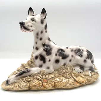 Bassano ceramic dog figurine, Great Dane, 20th century, Italy.